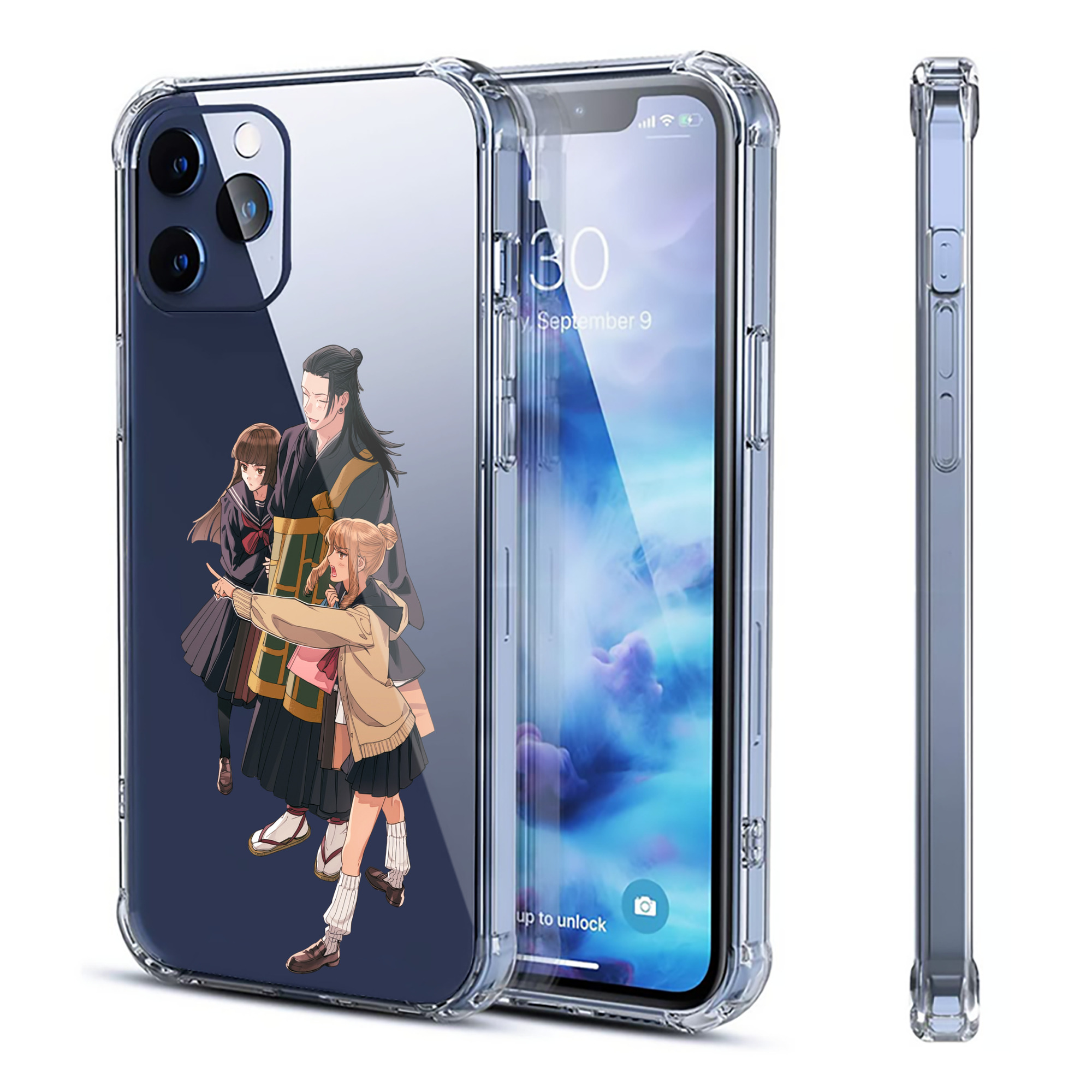 （画像用） 呪術廻戦 Jujutsu Kaisen 【iPhone 12シリーズ対応】透明スマホケース（クリアソフトケース）